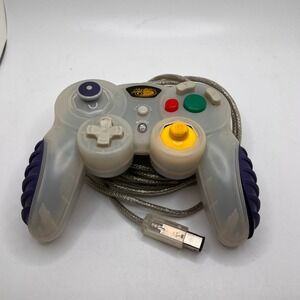 Mad Catz Control Pad Pro GameCube Controller Clear Purple Pre-Owned 5626 Wired